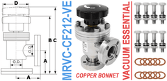 2.12" OD Conflat Manual Right Angle Valve (MRVC - CF212 - VE) - Chemtech Scientific Incorporated