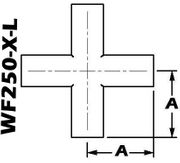 2.50" Tube OD 4 - Way Cross, Long (WF250 - X - L) - Chemtech Scientific Incorporated