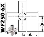 6-Way Cross Weld Body (2.50" Tube OD) WF250-6X