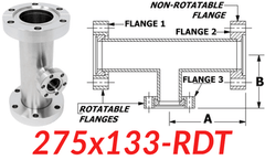 2.75" CF to 1.33" CF Reducing Tee (275x133 - RDT) - Chemtech Scientific Incorporated