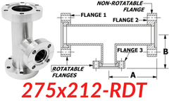 2.75" CF to 2.12" CF Reducing Tee (275x212 - RDT) - Chemtech Scientific Incorporated