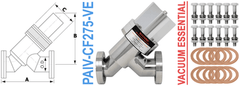 2.75" OD Conflat Angle Inline Pneumatic Valve PAIV - CF275 - VE - Chemtech Scientific Incorporated