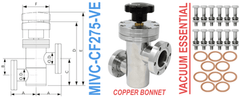 2.75" OD Conflat Manual Inline Valve (MIVC - CF275 - VE) - Chemtech Scientific Incorporated