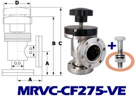 2.75" OD Conflat Manual Right Angle Valve (MRVC - CF275 - VE) - Chemtech Scientific Incorporated