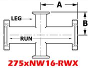 2.75" OD Conflat To NW16 Reducing Cross (275xNW16 - RWX) - Chemtech Scientific Incorporated