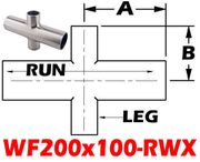2.00" OD x 1.00" OD Reducing Cross (WF200x100 - RWX) - Chemtech Scientific Incorporated