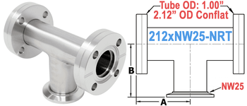 2.12 OD Conflat To NW25 Non-Reducing Tee 212xNW25-NRT