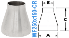 2.50" x 1.50" Conical Reducer (WF250x150 - CR) - Chemtech Scientific Incorporated