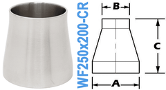2.50" x 2.00" Conical Reducer (WF250x200 - CR) - Chemtech Scientific Incorporated