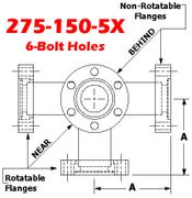 2.75" OD Conflat Flange Five - Way Cross (275 - 150 - 5X) - Chemtech Scientific Incorporated