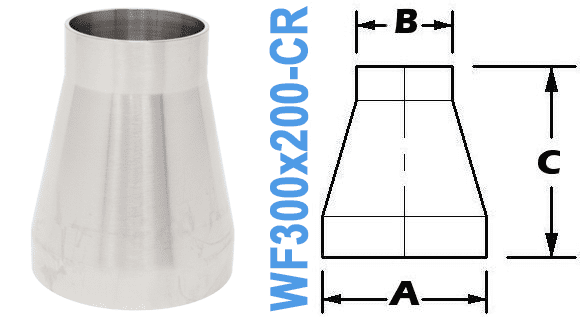 3.00" x 2.00" Conical Reducer (WF300x200 - CR) - Chemtech Scientific Incorporated