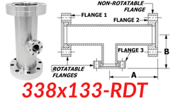 3.38" CF to 1.33" CF Reducing Tee (338x133 - RDT) - Chemtech Scientific Incorporated