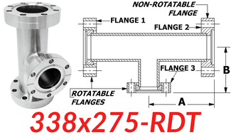3.38" CF to 2.75" CF Reducing Tee (338x275 - RDT) - Chemtech Scientific Incorporated
