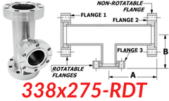 3.38" CF to 2.75" CF Reducing Tee (338x275 - RDT) - Chemtech Scientific Incorporated