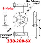 3.38" OD Conflat Flange Six - Way Cross (338 - 200 - 6X) - Chemtech Scientific Incorporated