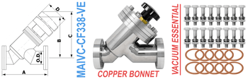 3.38" OD Conflat Manual Angle Inline Valve (MAIVC - CF338 - VE) - Chemtech Scientific Incorporated
