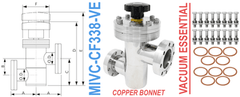 3.38" OD Conflat Manual Inline Valve (MIVC - CF338 - VE) - Chemtech Scientific Incorporated