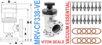 3.38" OD Conflat Manual Right Angle Valve (MRV - CF338VE) - Chemtech Scientific Incorporated