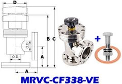 3.38" OD Conflat Manual Right Angle Valve (MRVC - CF338 - VE) - Chemtech Scientific Incorporated