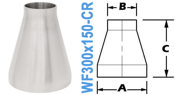 3.00" x 1.50" Conical Reducer (WF300x150 - CR) - Chemtech Scientific Incorporated