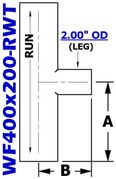 4.00" OD x 2.00" OD Reducing Tee (WF400x200 - RWT) - Chemtech Scientific Incorporated