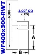 4.00" OD x 3.00" OD Reducing Tee (WF400x300 - RWT) - Chemtech Scientific Incorporated
