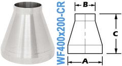 4.00" x 2.00" Conical Reducer (WF400x200 - CR) - Chemtech Scientific Incorporated