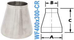 4.00" x 3.00" Conical Reducer (WF400x300 - CR) - Chemtech Scientific Incorporated