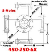 4.50" OD Conflat Flange Six - Way Cross (450 - 250 - 6X) - Chemtech Scientific Incorporated