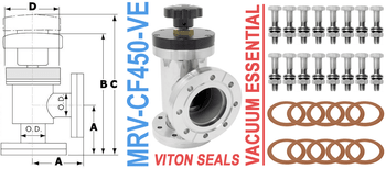 4.50" OD Conflat Manual Right Angle Valve (MRV - CF450 - VE) - Chemtech Scientific Incorporated