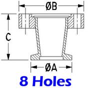 4.50"" OD Conflat to NW40 Conical Reducer (450xNW40 - CR - VE) - Chemtech Scientific Incorporated