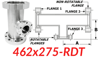 4.62" CF to 2.75" CF Reducing Tee (462x275 - RDT) - Chemtech Scientific Incorporated