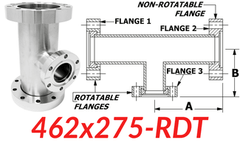 4.62" CF to 2.75" CF Reducing Tee (462x275 - RDT) - Chemtech Scientific Incorporated