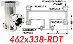 4.62" CF to 3.38" CF Reducing Tee (462x338 - RDT) - Chemtech Scientific Incorporated