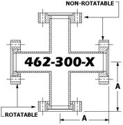 4.62"" OD Conflat Flange FOUR WAY CROSS (462 - 300 - X) - Chemtech Scientific Incorporated
