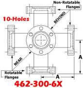 4.62" OD Conflat Flange Six - Way Cross (462 - 300 - 6X) - Chemtech Scientific Incorporated