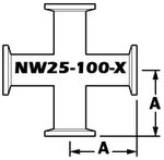 4 - Way Cross - NW25 (NW25 - 100 - X) - Chemtech Scientific Incorporated