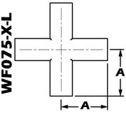 0.75" Tube OD 4-Way Cross, Long (WF075-X-L)