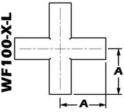 1.00" Tube OD 4-Way Cross, Long (WF100-X-L)
