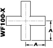 1.00" Tube OD 4-Way Cross Body (WF100-X)