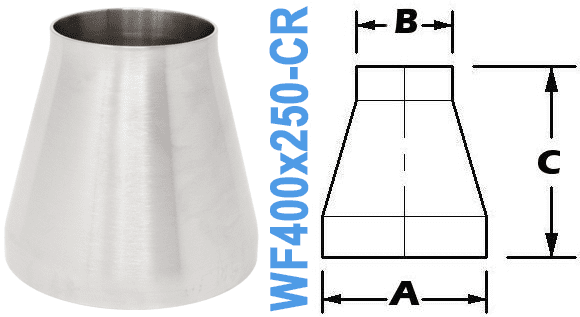 4.00" x 2.50" Conical Reducer (WF400x250 - CR) - Chemtech Scientific Incorporated