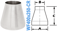 4.00" x 2.50" Conical Reducer (WF400x250 - CR) - Chemtech Scientific Incorporated