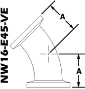 45 Degree Elbow, NW16 (NW16 - E45 - VE) - Chemtech Scientific Incorporated