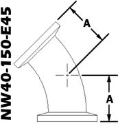 45 Degree Elbow, NW40 (NW40 - 150 - E45) - Chemtech Scientific Incorporated