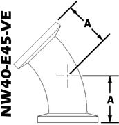 45 Degree Elbow, NW40 (NW40 - E45 - VE) - Chemtech Scientific Incorporated