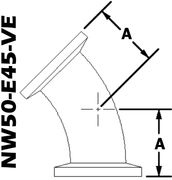 45 Degree Elbow, NW50 (NW50 - E45 - VE) - Chemtech Scientific Incorporated