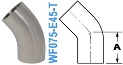 45° Elbow With Tangent TUBE OD: 0.75" (WF075 - E45 - T) - Chemtech Scientific Incorporated