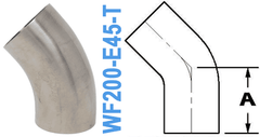 45° Elbow With Tangent TUBE OD: 2.00" (WF200 - E45 - T) - Chemtech Scientific Incorporated