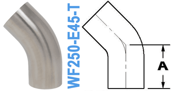 45° Elbow With Tangent TUBE OD: 2.50" (WF250 - E45 - T) - Chemtech Scientific Incorporated