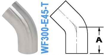 45° Elbow With Tangent TUBE OD: 3.00" (WF300 - E45 - T) - Chemtech Scientific Incorporated